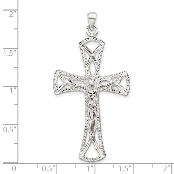 Million Charms 925 Sterling Silver Crucifix Necklace Charm Pendant - Picture 3 of 4